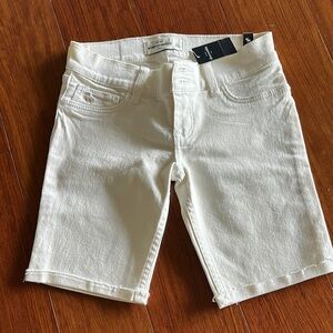 NWT Girls Abercrombie & Fitch Cream Denim Shorts- Size 12